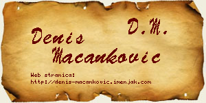 Denis Macanković vizit kartica